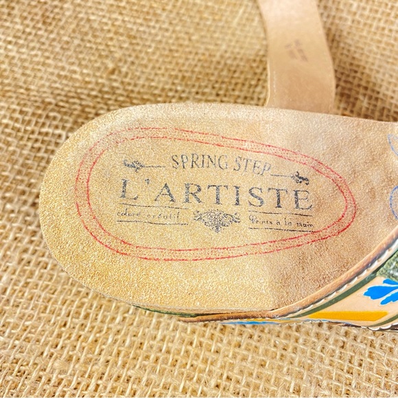 🛑SOLD🛑 Spring Step sandals floral boho leather multicolor brown strappy  7.5 - Picture 10 of 11